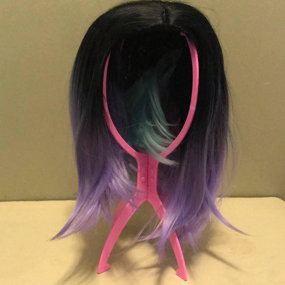 Blue, Purple and Black Synthetic Wig